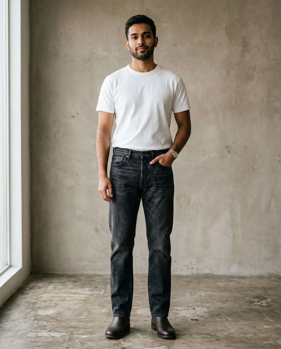 Black rinse denim